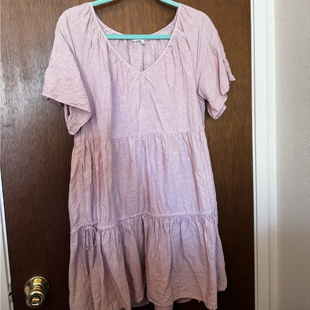 Madewell linen dress/ mauve color